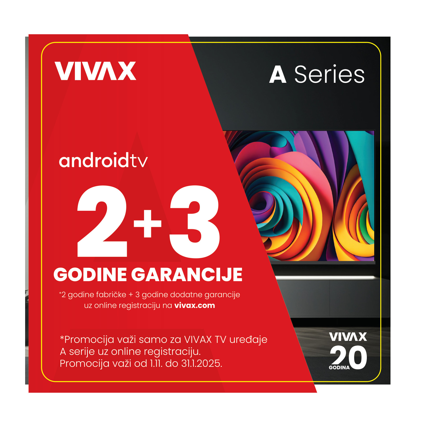 Vivax - SMART TV A Serija – 2+3 godine garancije